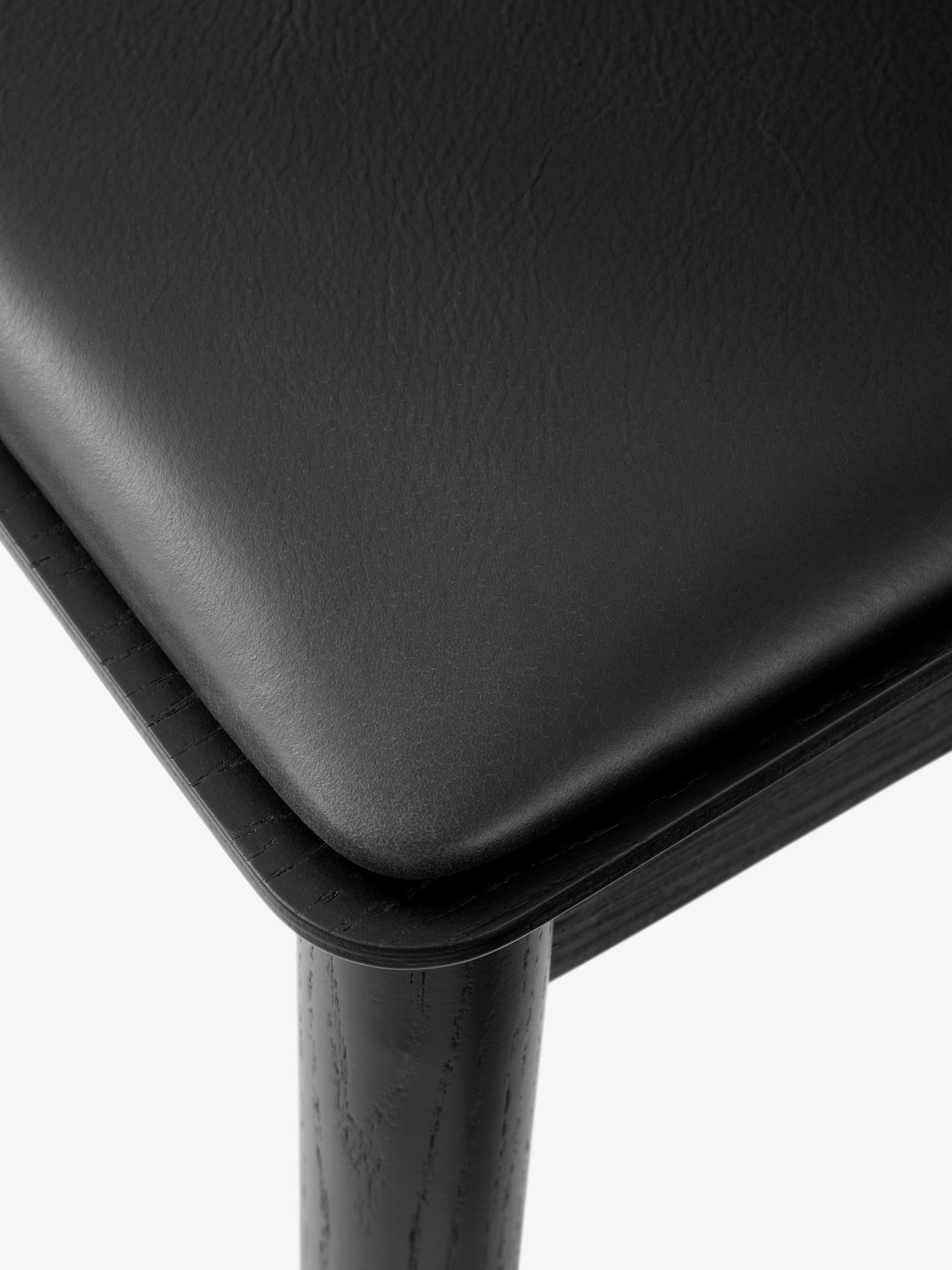 Danish Set of 8Betty Chairs Tk3-Noble Aniline leather Black/Black Lacquered Ash- &T For Sale