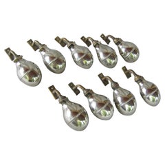 Set of 9 - 1920's French Industrial/ Loft Nickel Cupped Wall Sconces 