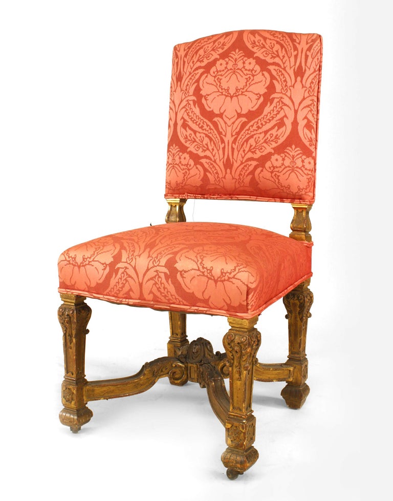Set of 9 19th c. French Louis XIV Upholstered Giltwood Chairs For Sale at 1stdibs