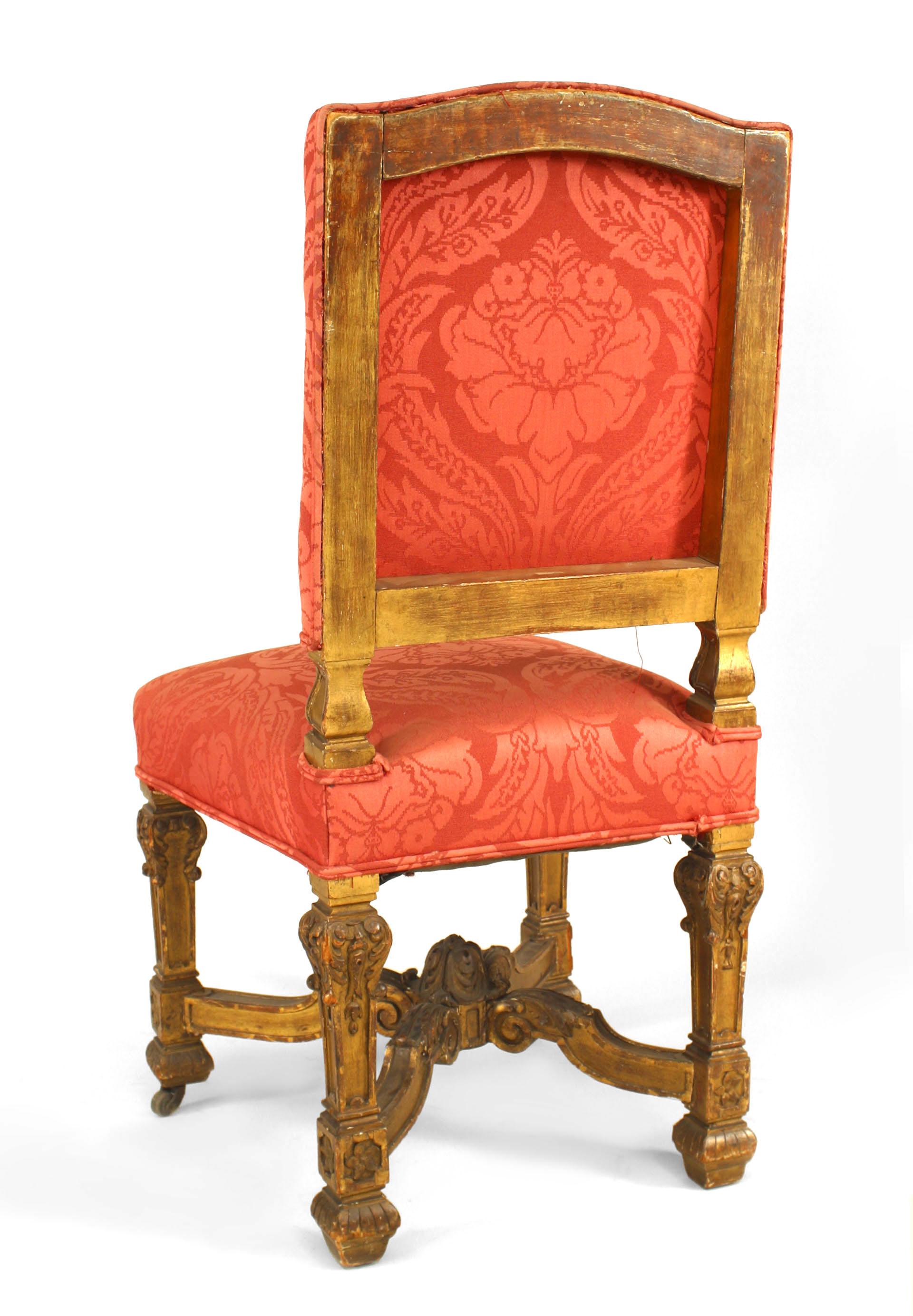 Set of 9 French Louis XIV Rose Upholstery Chairs For Sale 5