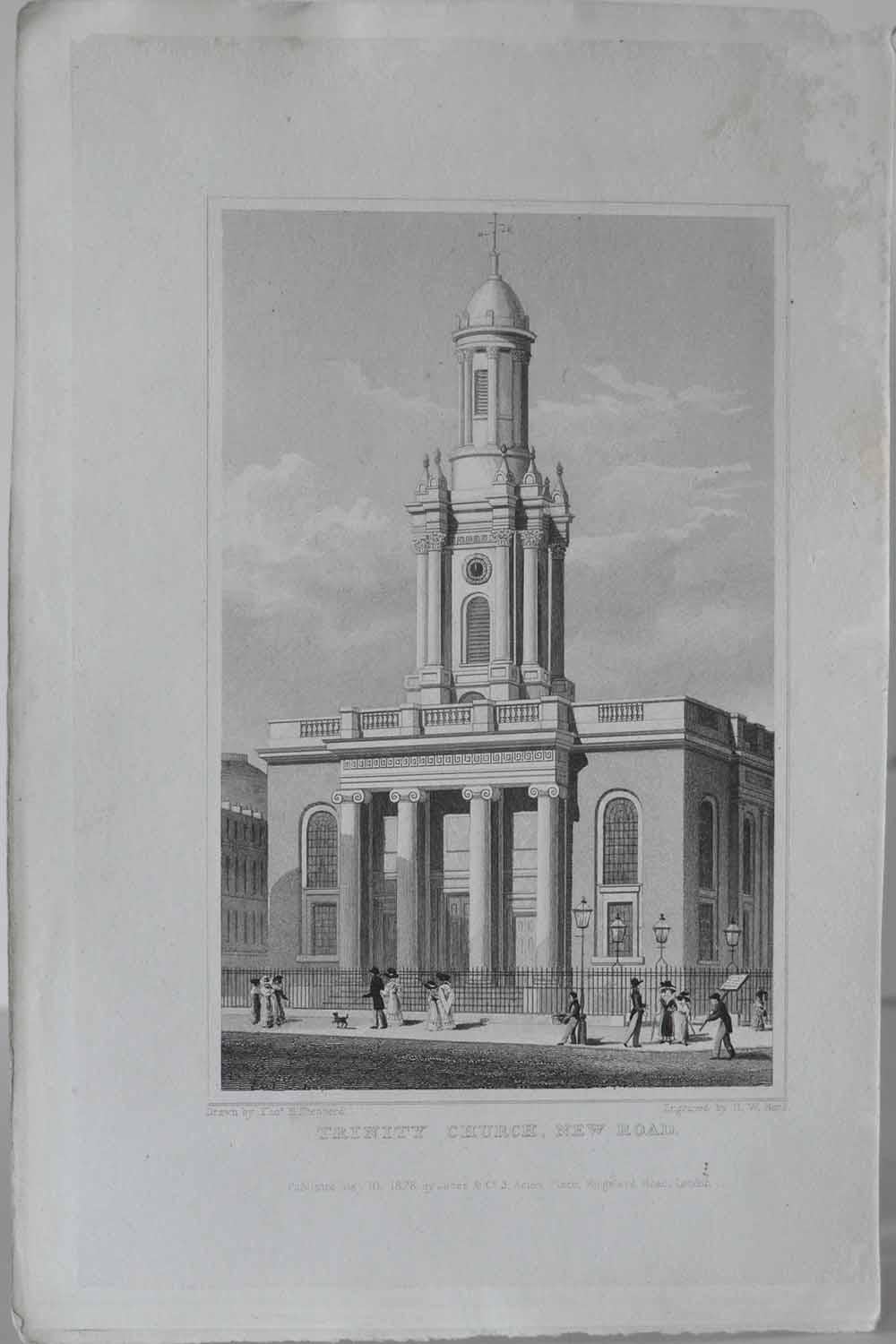 Other Set of 9 Antique Architectural Prints of London Churches, 1828