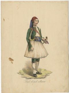 Set of 9 Antique Costume Prints, Turkey, Albania, Anatolia, 'c.1840'