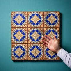 Set of 9 Antique Encaustic Tiles by Maw & Co