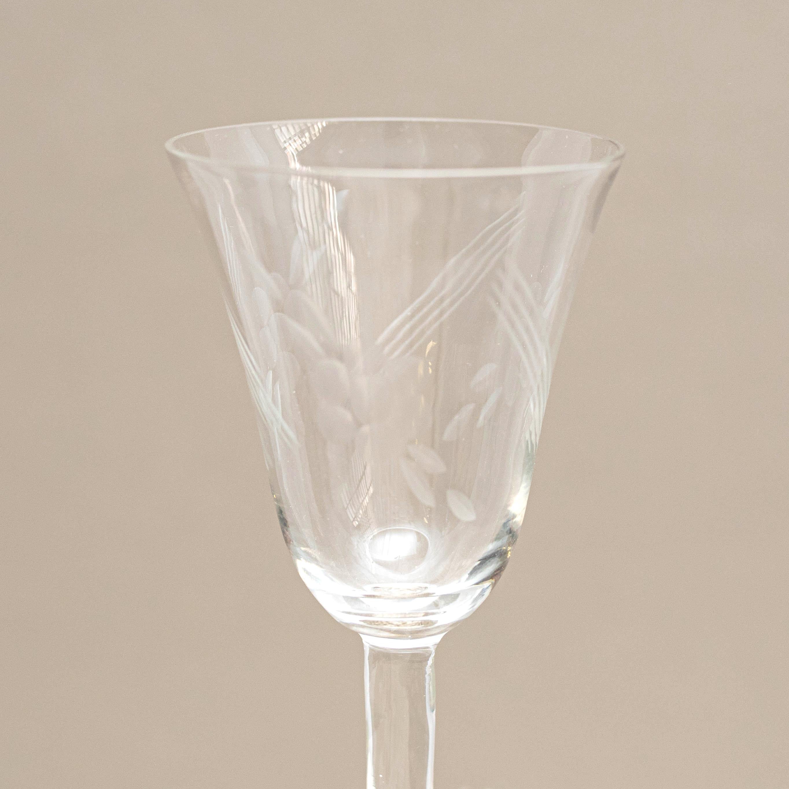  Set of 9 Antique Glass Wine Cups, circa 1970 For Sale 1