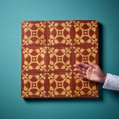 Juego de 9 baldosas góticas antiguas encáusticas de Minton & Co