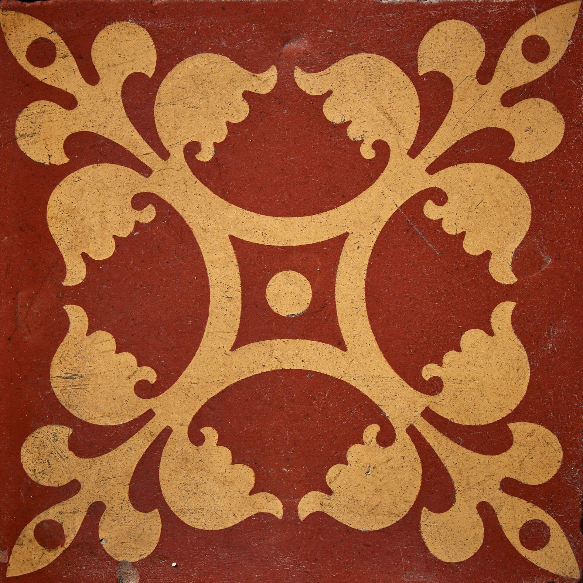 Inglese Set di 9 piastrelle gotiche antiche ad encausto di Minton & Co in vendita