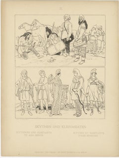 Set of 9 Antique Greek Costume and Antiquity Prints by Wasmuth, Berlin c.1900