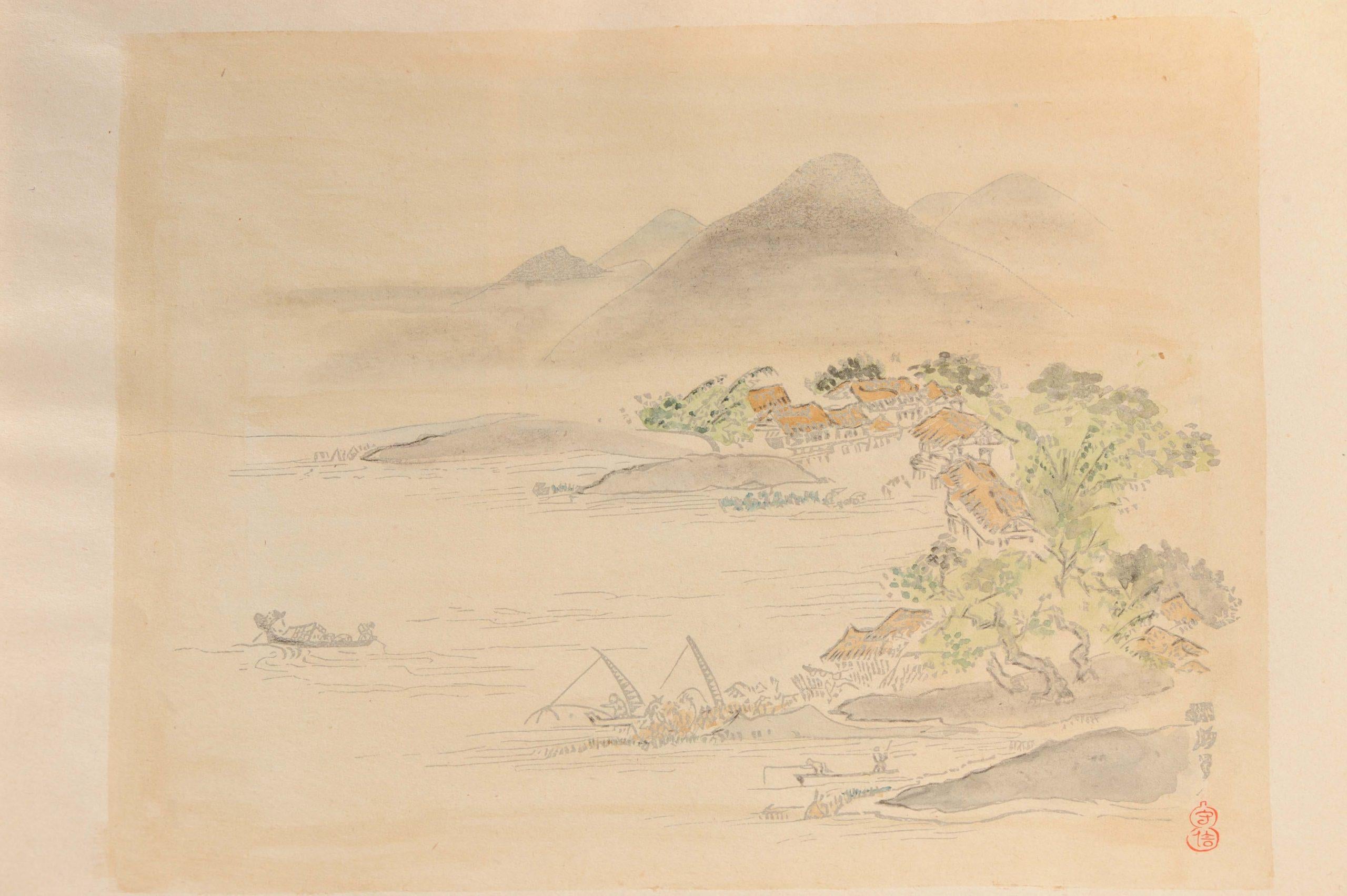 Japonais Ensemble de 9 Calligrphy Edo japonais ou chinois anciens imprimés en bloc, 19ème siècle en vente