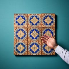 Set of 9 Antique Maw & Co Encaustic Tiles