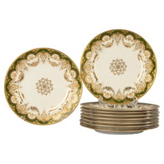 Ensemble de 9 assiettes anciennes en porcelaine - Tiffany & Co New York - Copeland England