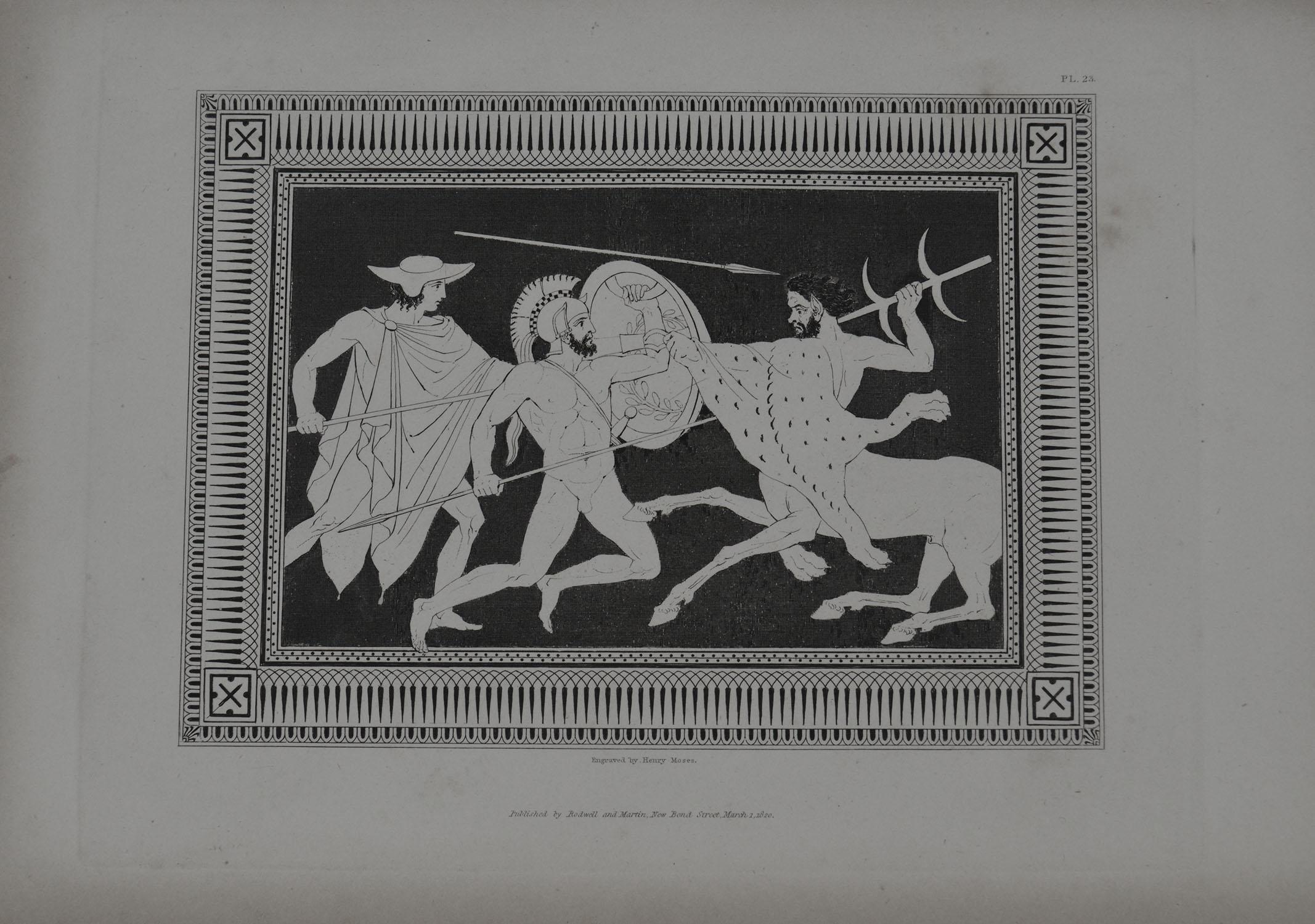 Set of 9 Antique Prints of Greek Ornamental Panels, Dated 1819 2