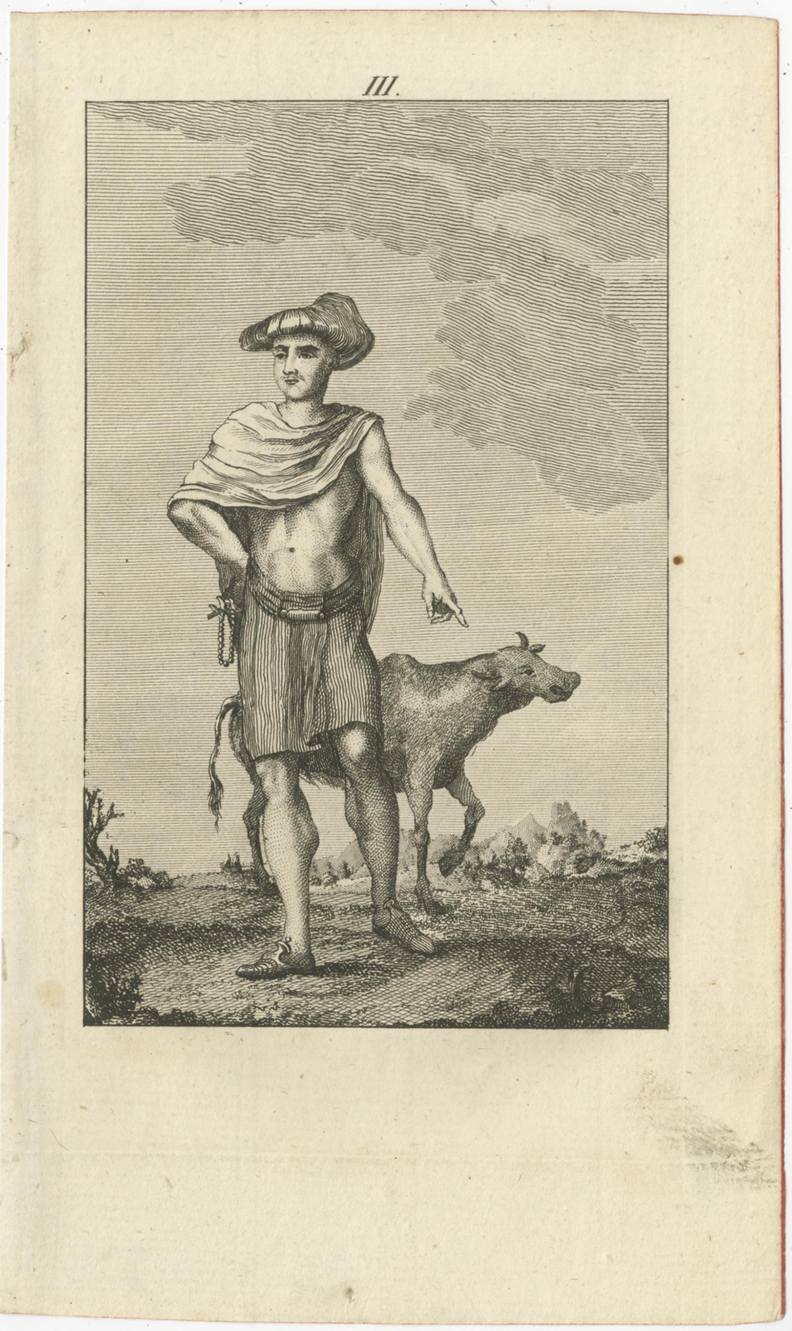 Paper Set of 9 Antique Prints of various Figures and Objects 'c.1790' For Sale