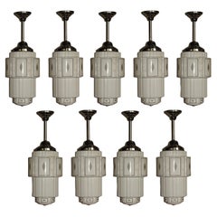 Set of 9 Art Deco Skyscraper Fixtures, 1920s