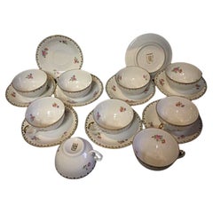Juego de 9 tazas y platillos auténticos de porcelana S.E.R France - 2Y47