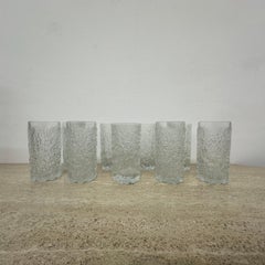 Set of 9 bark glass drink glasses by Goebel charlottenhutte , 1970s , Germany