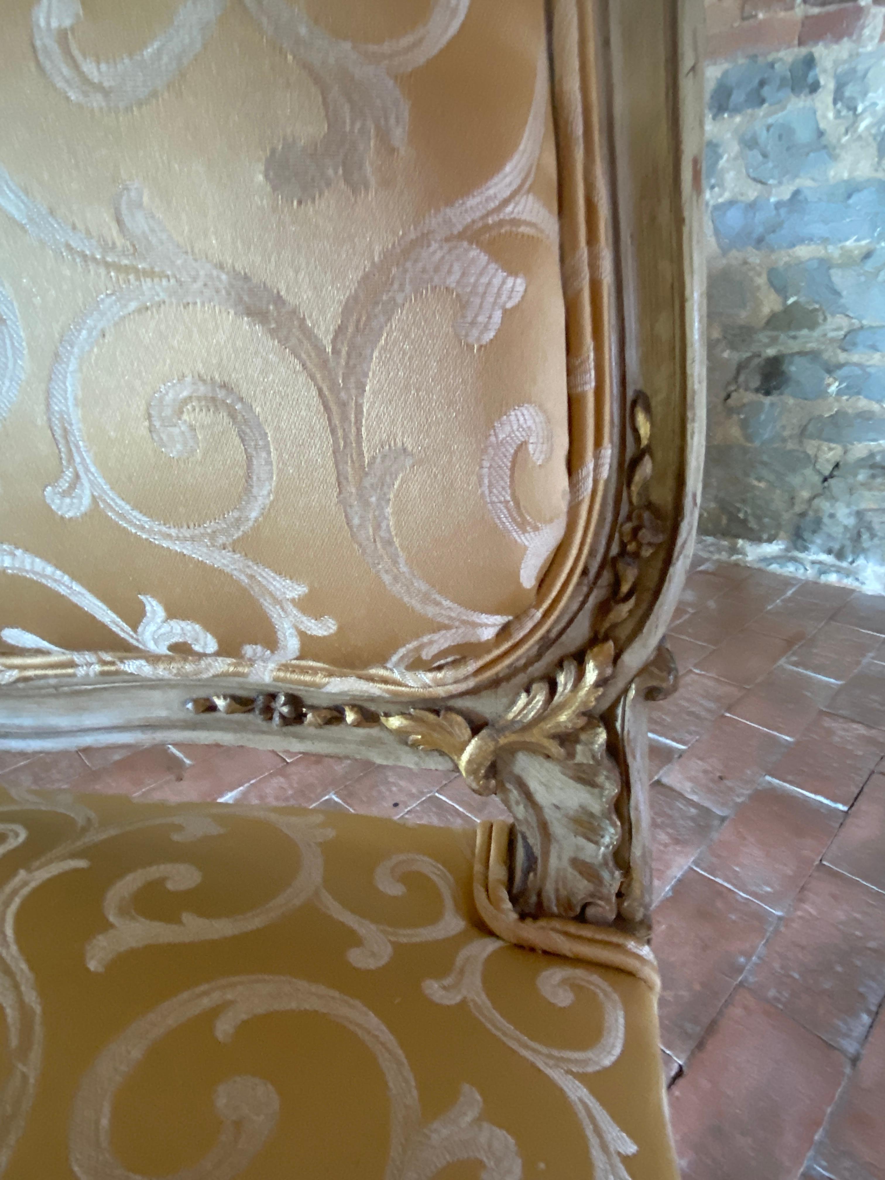 Carved Set of 9 beautifully carved original polychrome chairs  For Sale