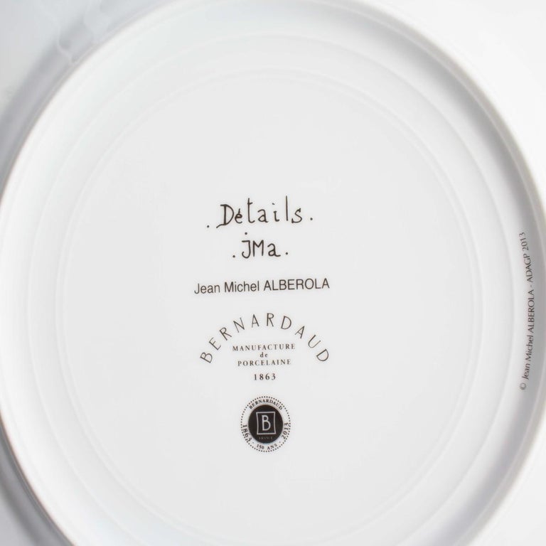 Set Of 9 Bernardaud Porcelain Plates By Jean Michel Alberola For Sale set-of-9-bernardaud-porcelain-plates-by-jean-michel-alberola-for-sale