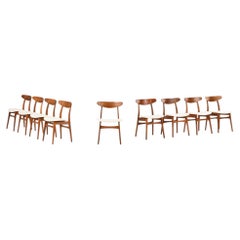 Set di 9 sedie CH-30 in rovere e lana di Hans Wegner, 1954