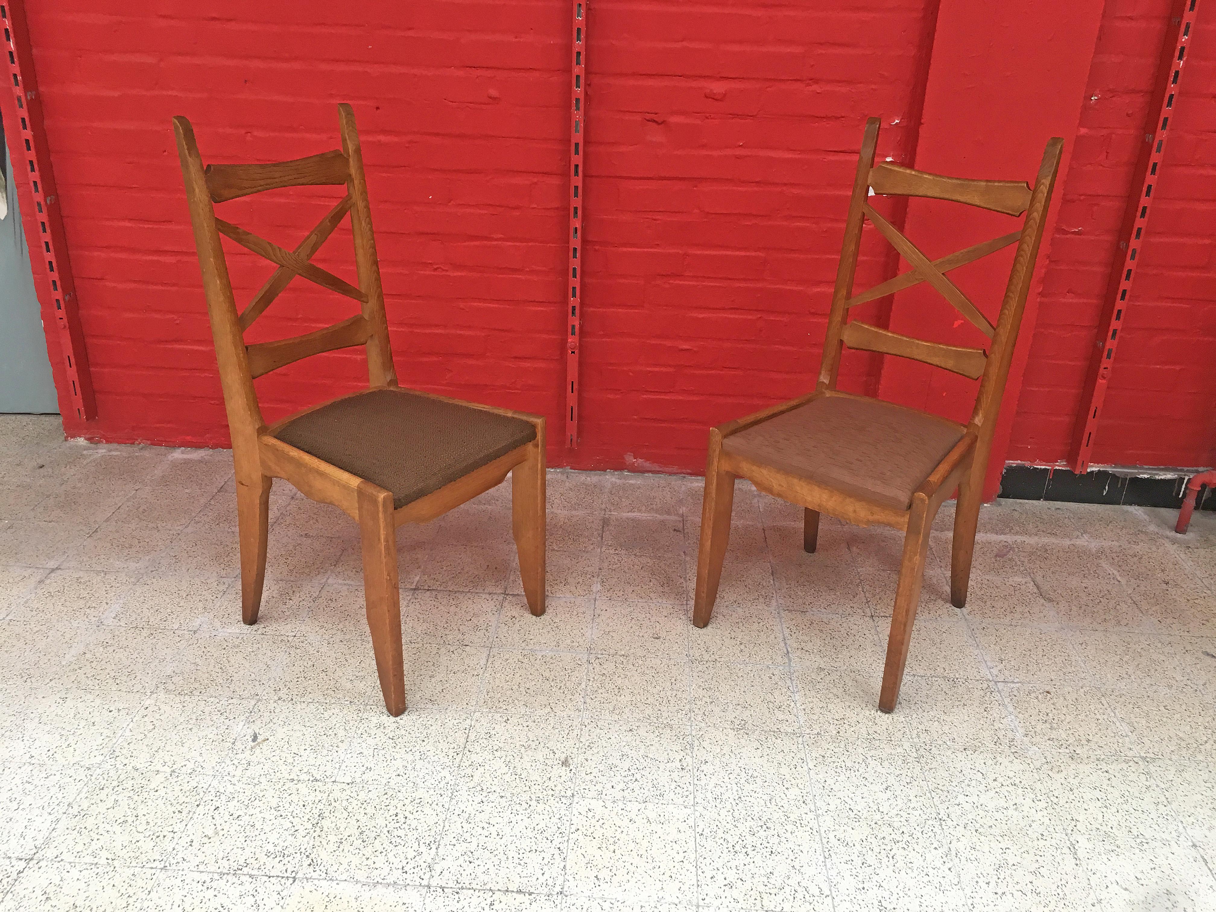 Set of 9 Chairs by Guillerme and Chambron, Edition Votre Maison, circa 1960 For Sale 3