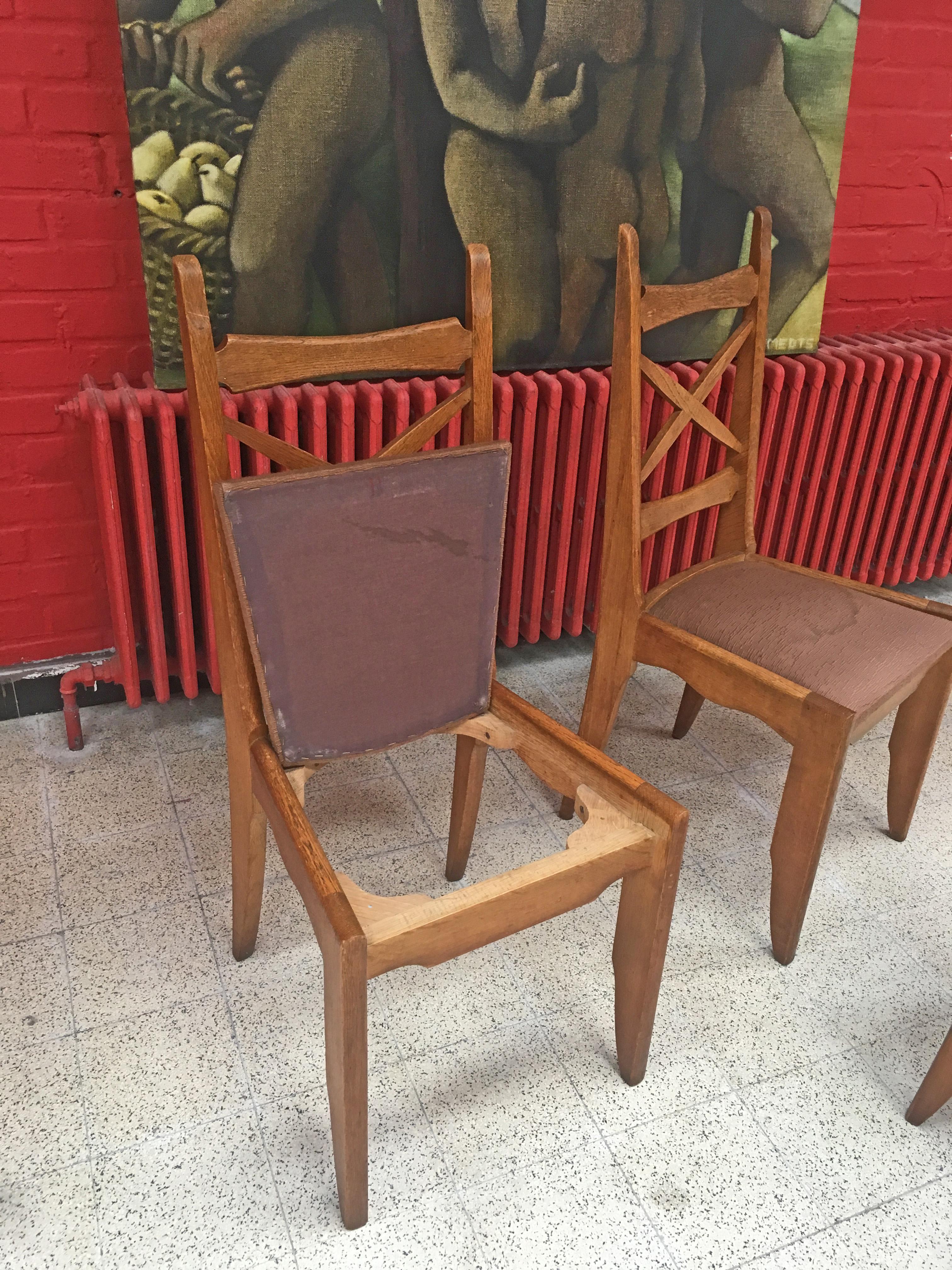 Set of 9 Chairs by Guillerme and Chambron, Edition Votre Maison, circa 1960 For Sale 4