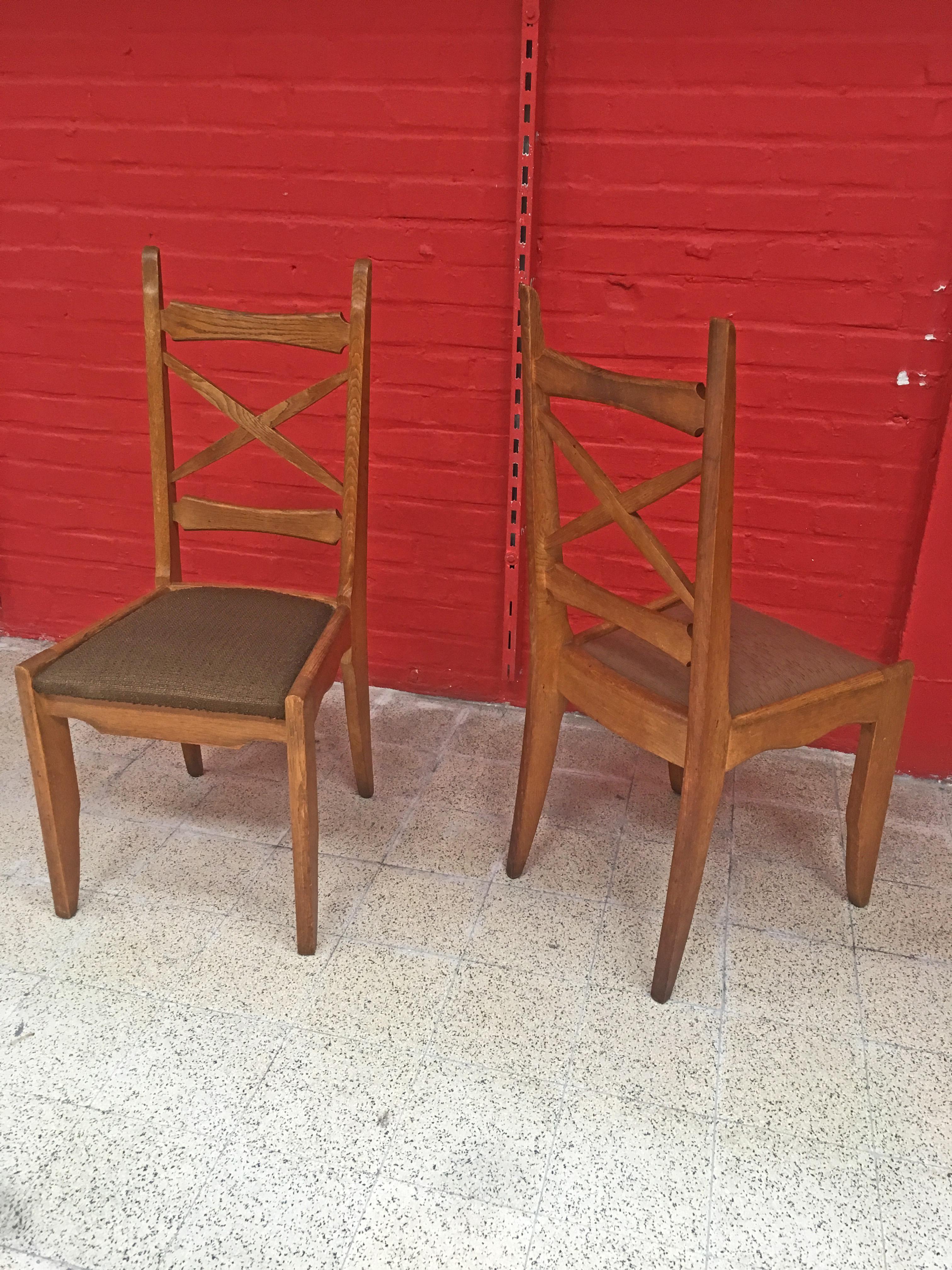 Set of 9 Chairs by Guillerme and Chambron, Edition Votre Maison, circa 1960 For Sale 5