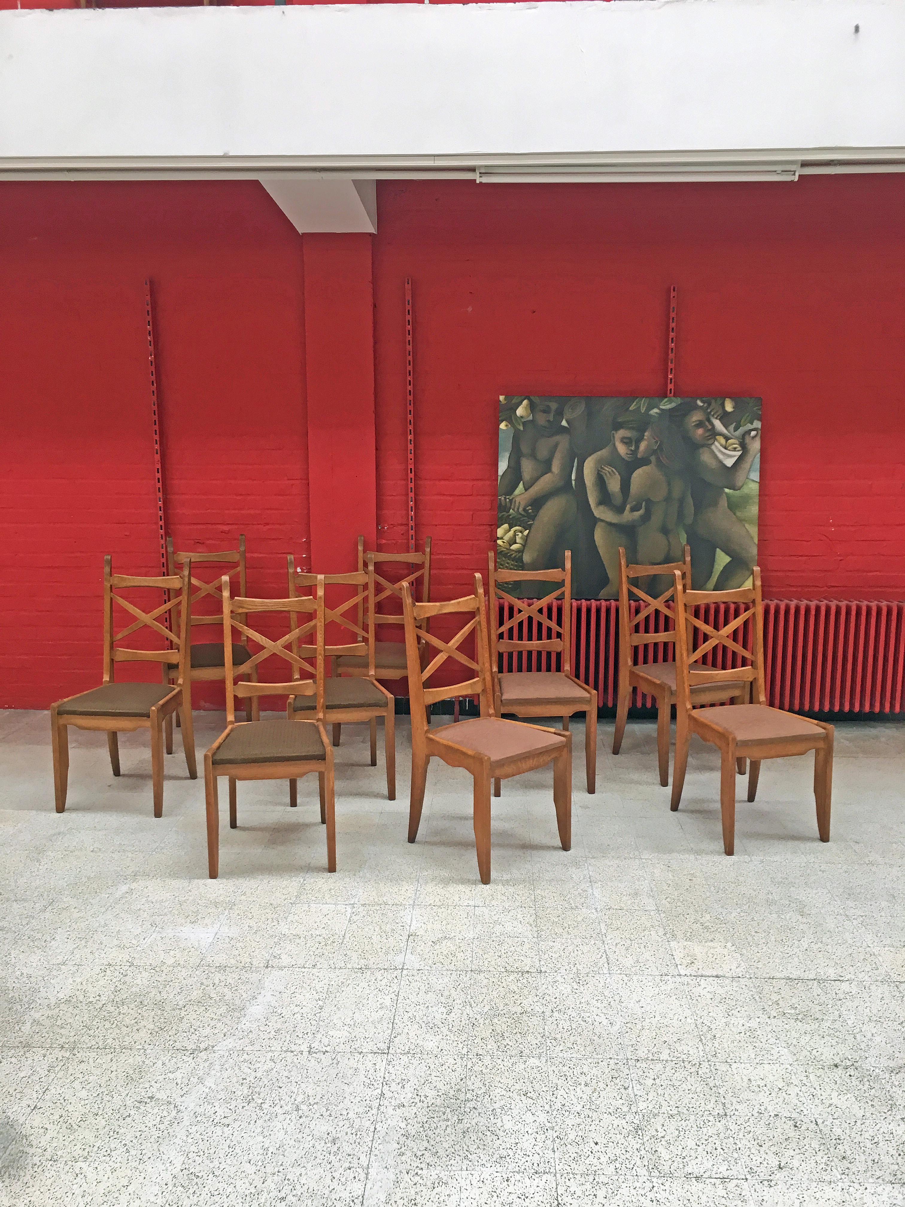 Set of 19 chairs by Guillerme and Chambron, Edition Votre Maison, circa 1960.