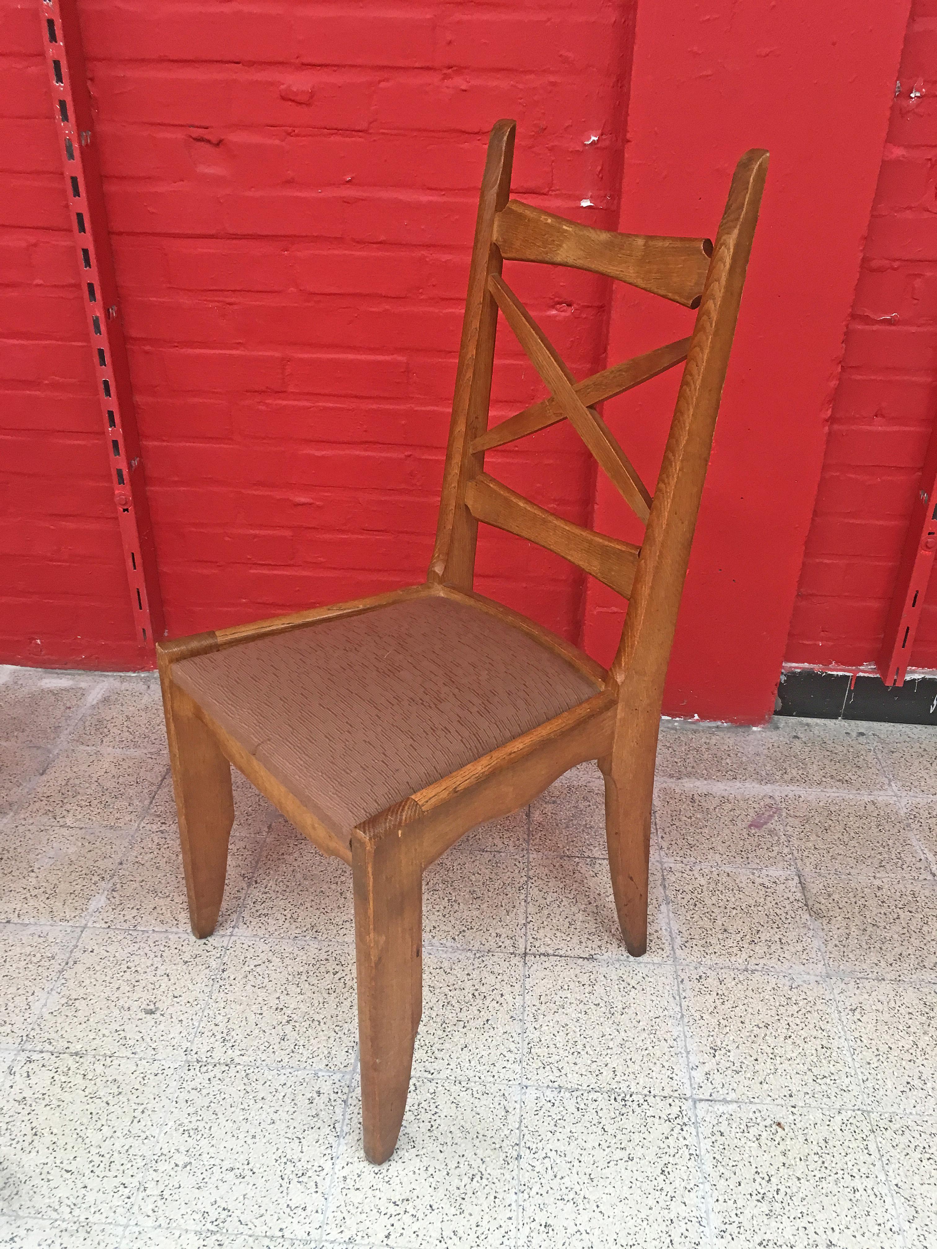 Set of 9 Chairs by Guillerme and Chambron, Edition Votre Maison, circa 1960 In Good Condition For Sale In Saint-Ouen, FR