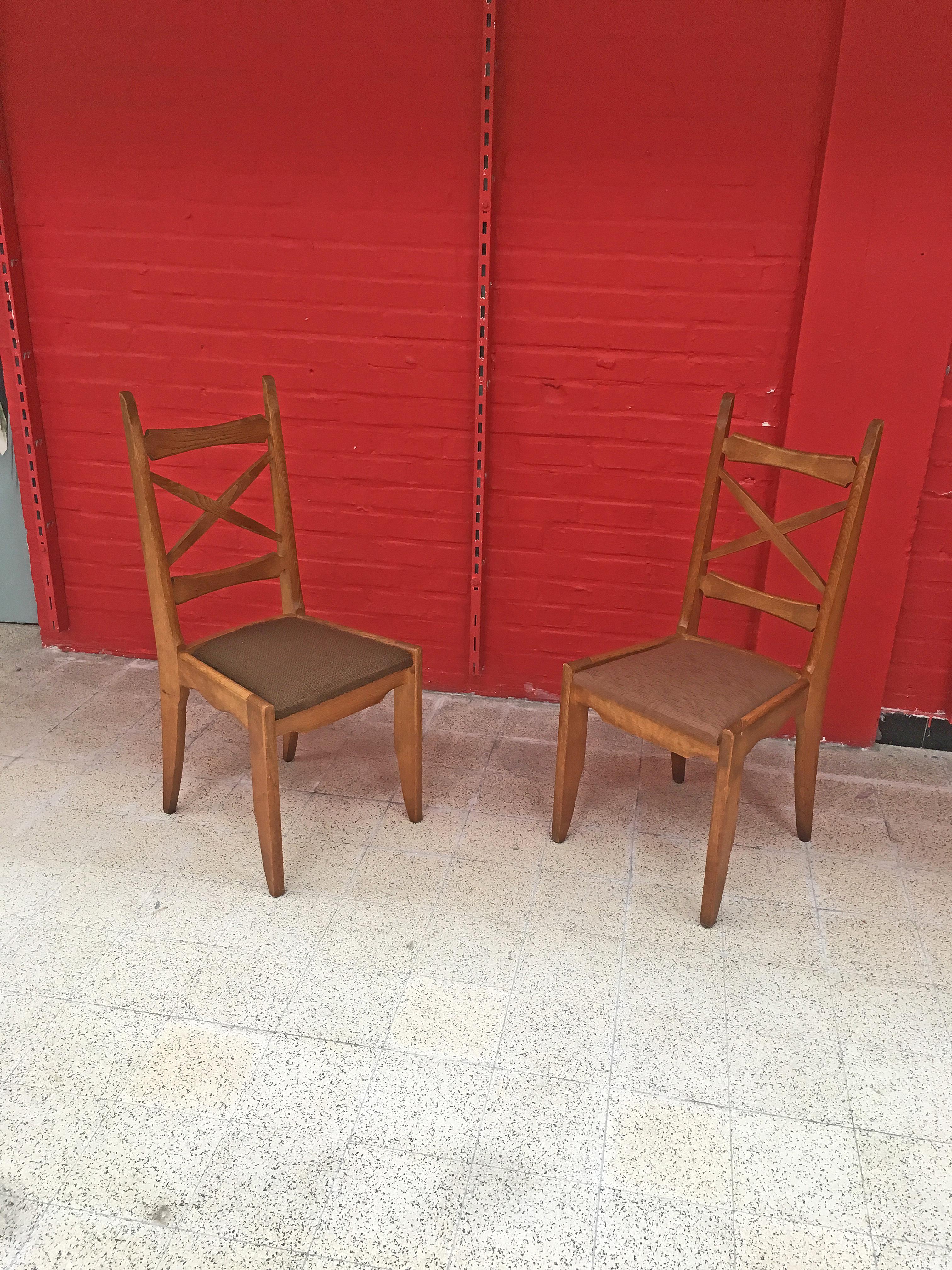 Set of 9 Chairs by Guillerme and Chambron, Edition Votre Maison, circa 1960 For Sale 1