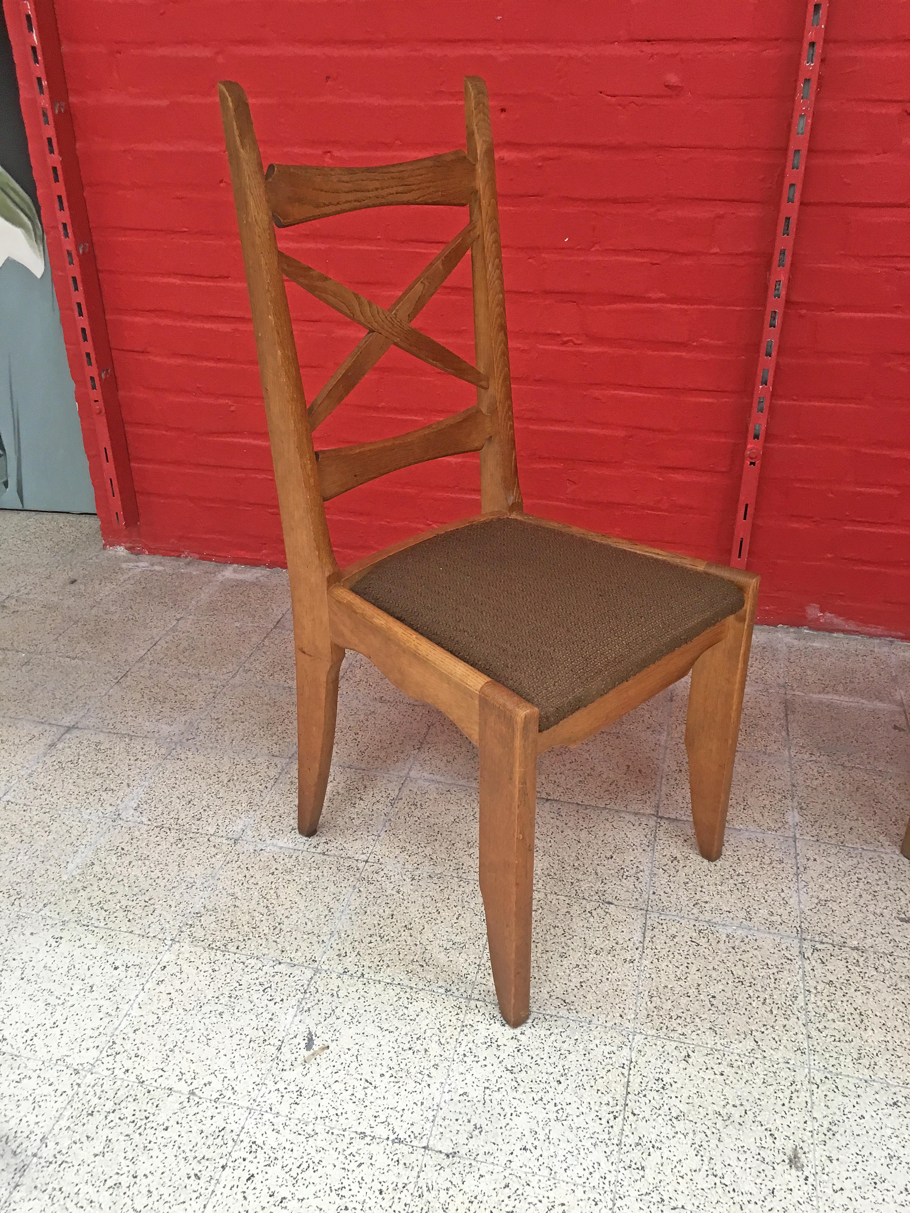 Set of 9 Chairs by Guillerme and Chambron, Edition Votre Maison, circa 1960 For Sale 2