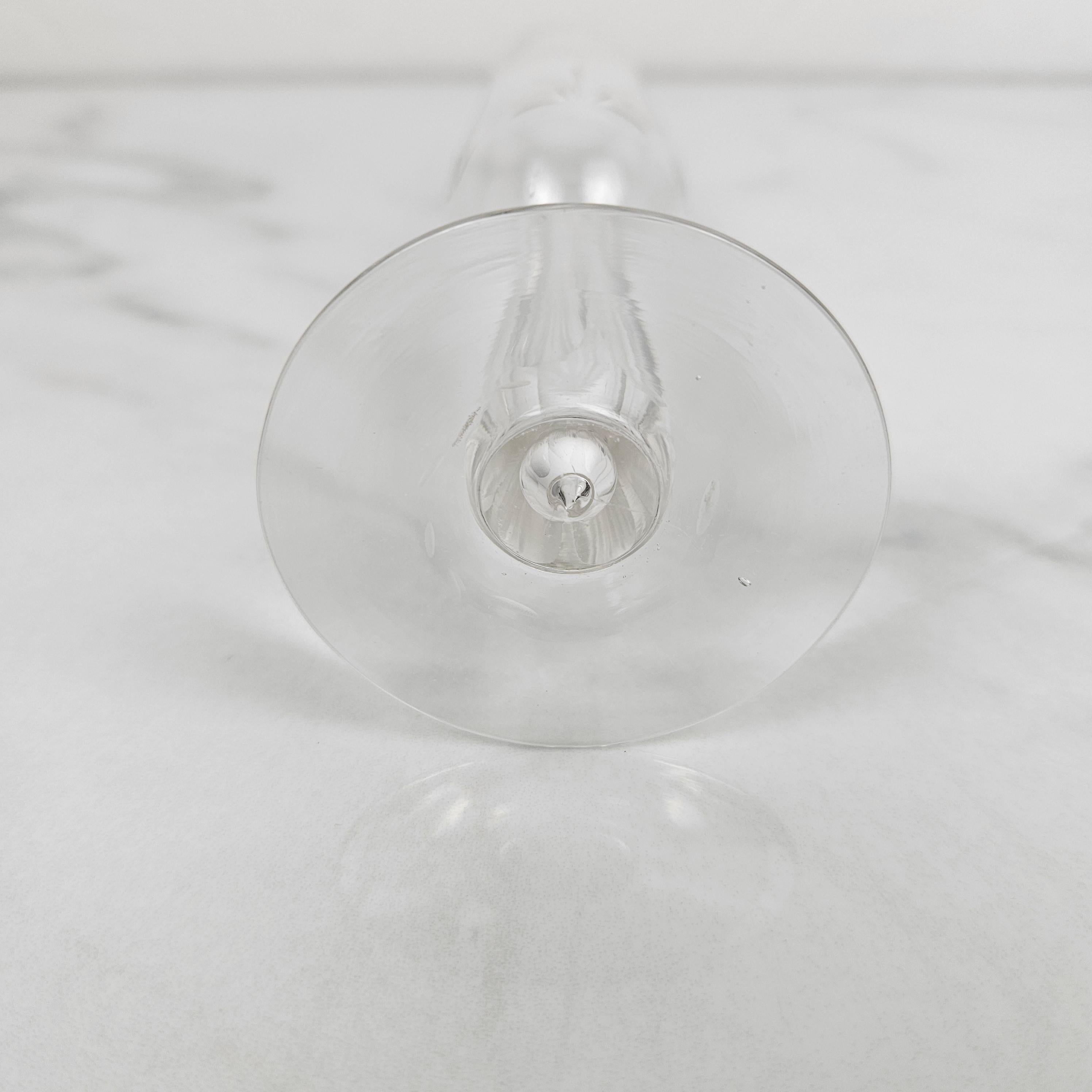 Set of 9 Charming French Cut Glass Champagne Flutes, circa 1900 For Sale 2