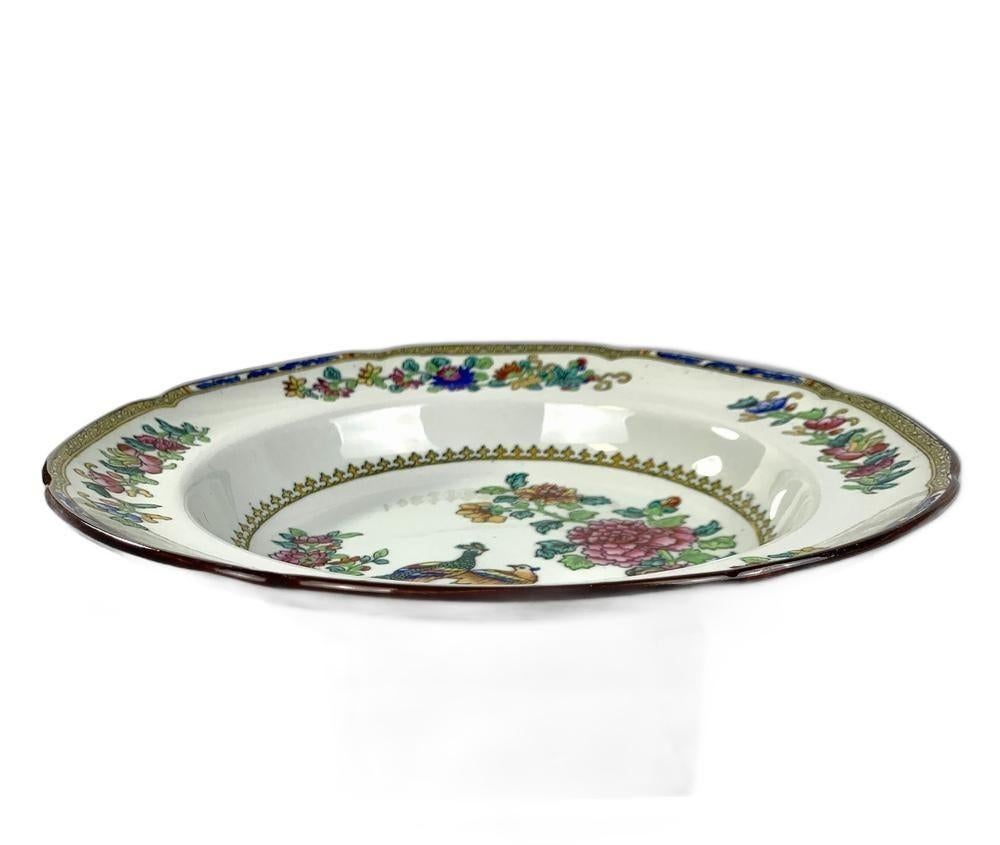 Cineserie Set di 15 piatti da pranzo antichi inglesi e piatti da zuppa Ca. 1860 in vendita