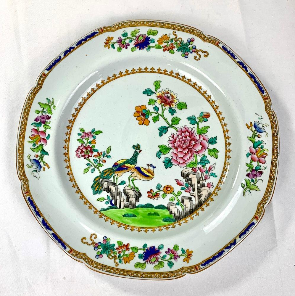 Ironstone Set di 15 piatti da pranzo antichi inglesi e piatti da zuppa Ca. 1860 in vendita