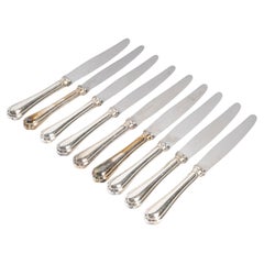 Antique Set of 9 Christofle Dessert Knives, 20th Century.