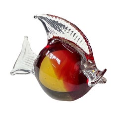 Set of 9 Colorful Murano Glass Fish Figurines