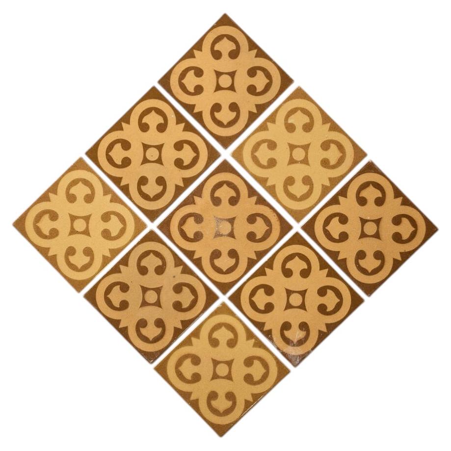 Ensemble de 9 pièces Craven Dunhill & Co. Carreaux encaustiques vernissés post-médiévaux