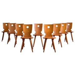 Set of 9 Dutch Brutalist Dining Chairs