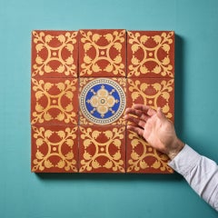 Set of 9 Ecclesiastical Antique English Encaustic Tiles
