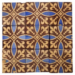 Set di 9 piastrelle a encausto di Minton & Co.