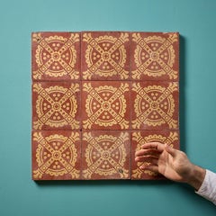 Ensemble de 9 carreaux encaustiques par W. Maw & Co