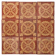 Ensemble de 9 carreaux encaustiques par W. Maw & Co
