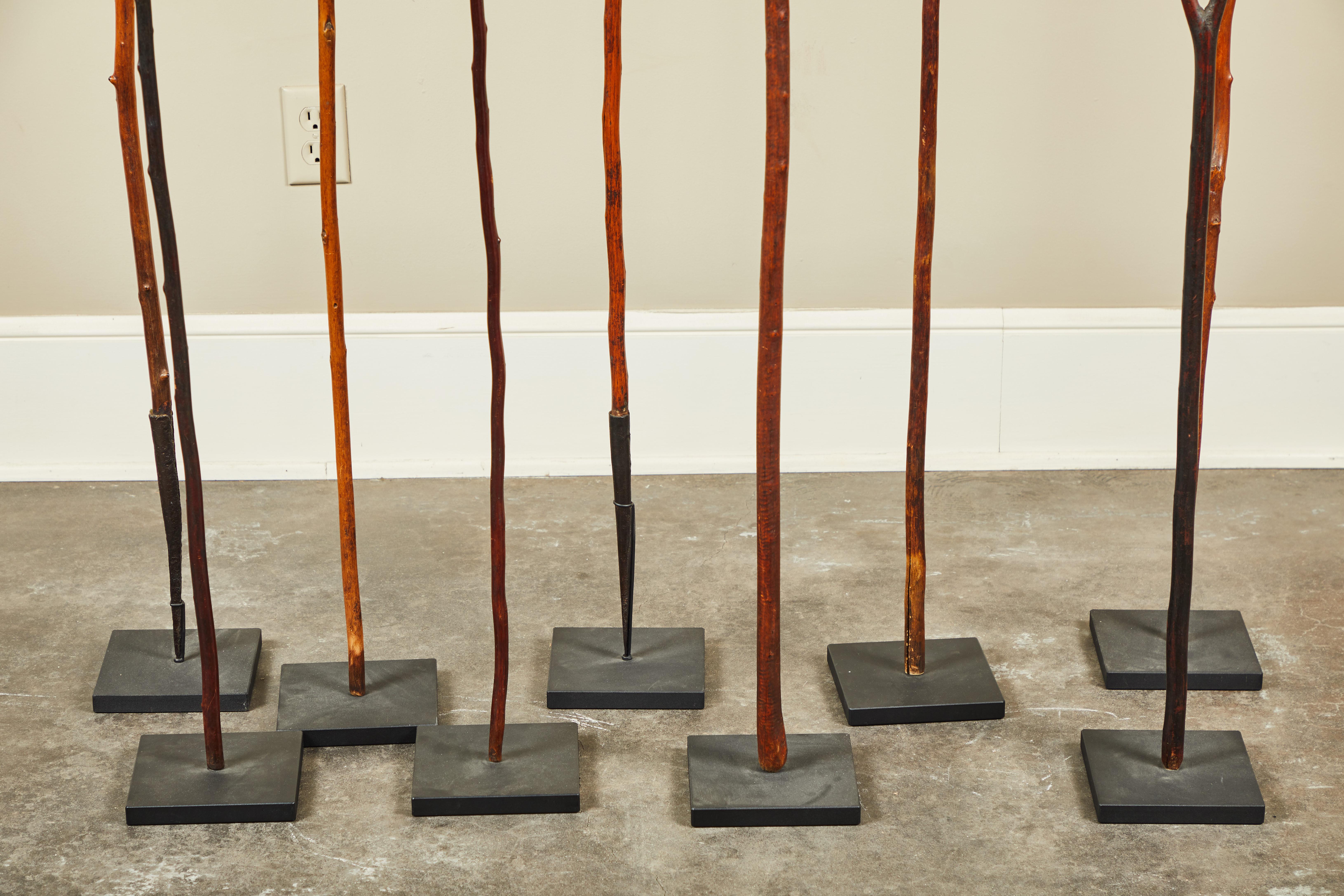 20th Century Set of 9 Ethiopian Pilgrim Walking Sticks For Sale