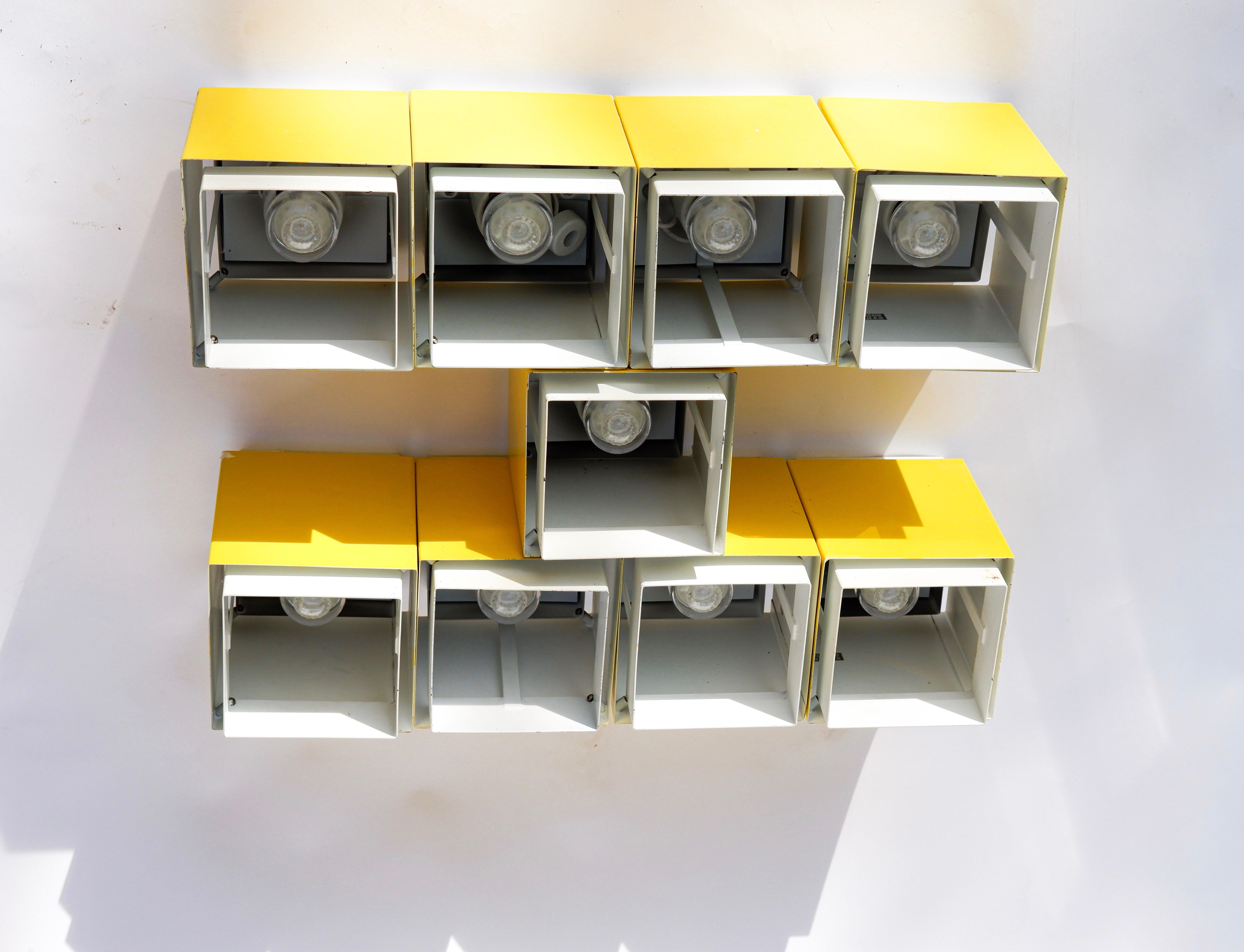 Ensemble de 9 Lights à encastrer, Design/One, Suède, circa 1970. en vente 1