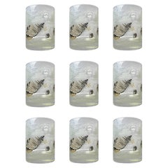 Set of 9 Georges Briard Vintage Seashell Barware Whiskey Lowball Drink Glasses