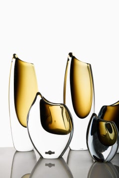 Satz von 9 Glasvasen von Gunnar Nylund, 1950er Jahre