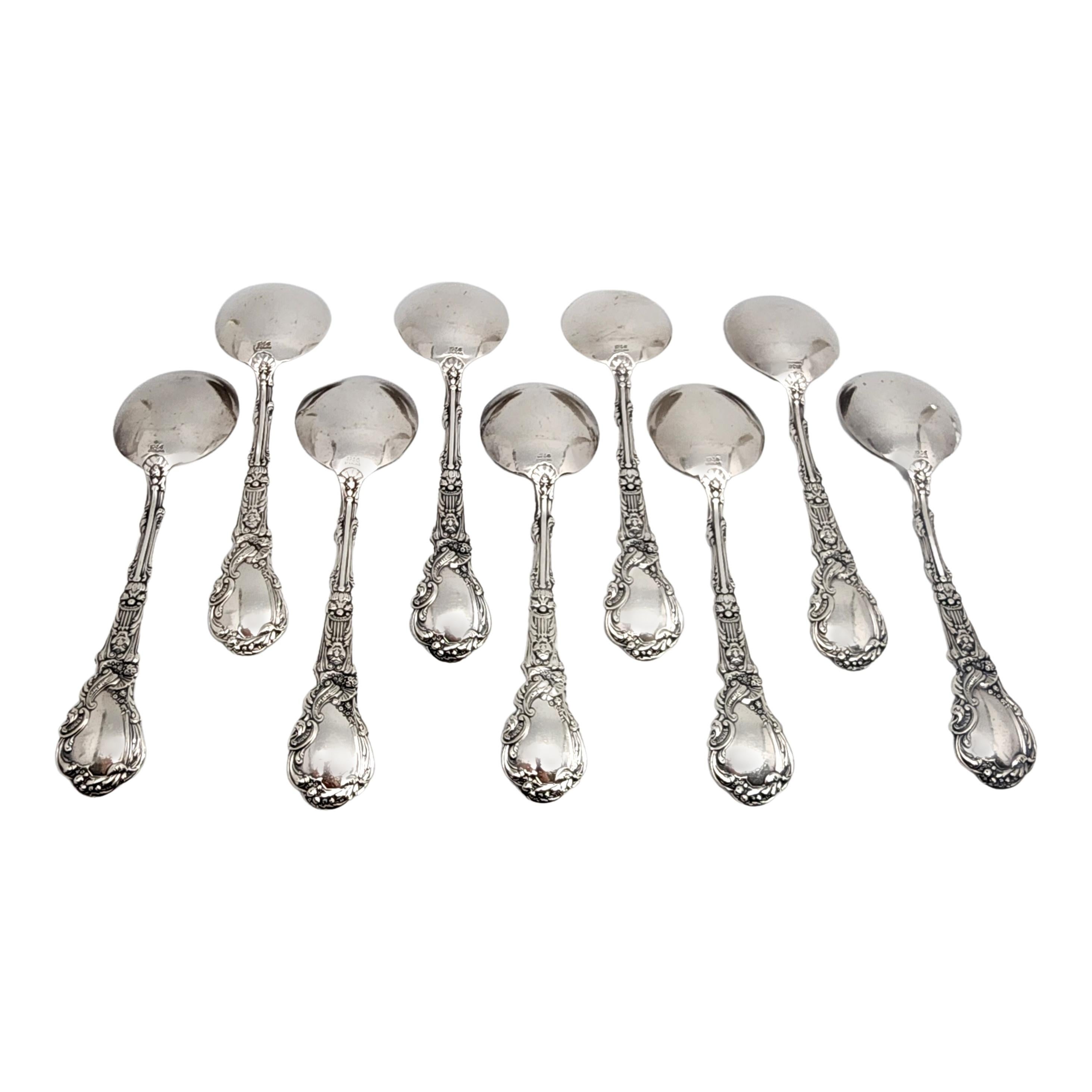 Set of 9 Gorham Versailles Sterling Silver Cream Soup Spoons For Sale 7