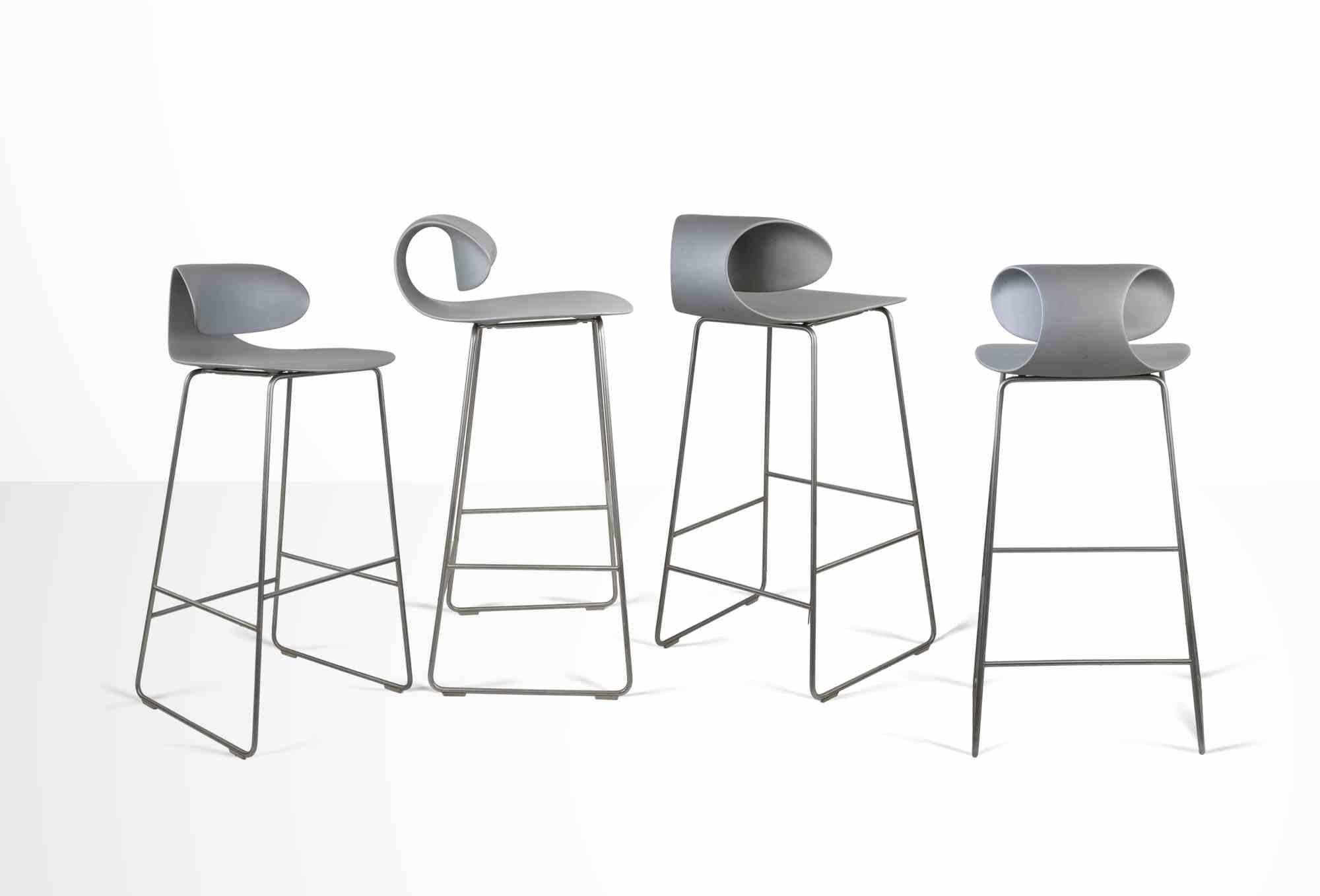 Italian Set of 9 Grey Maxima Benches by William Sawaya & Paolo Moroni, Italy 1990s For Sale