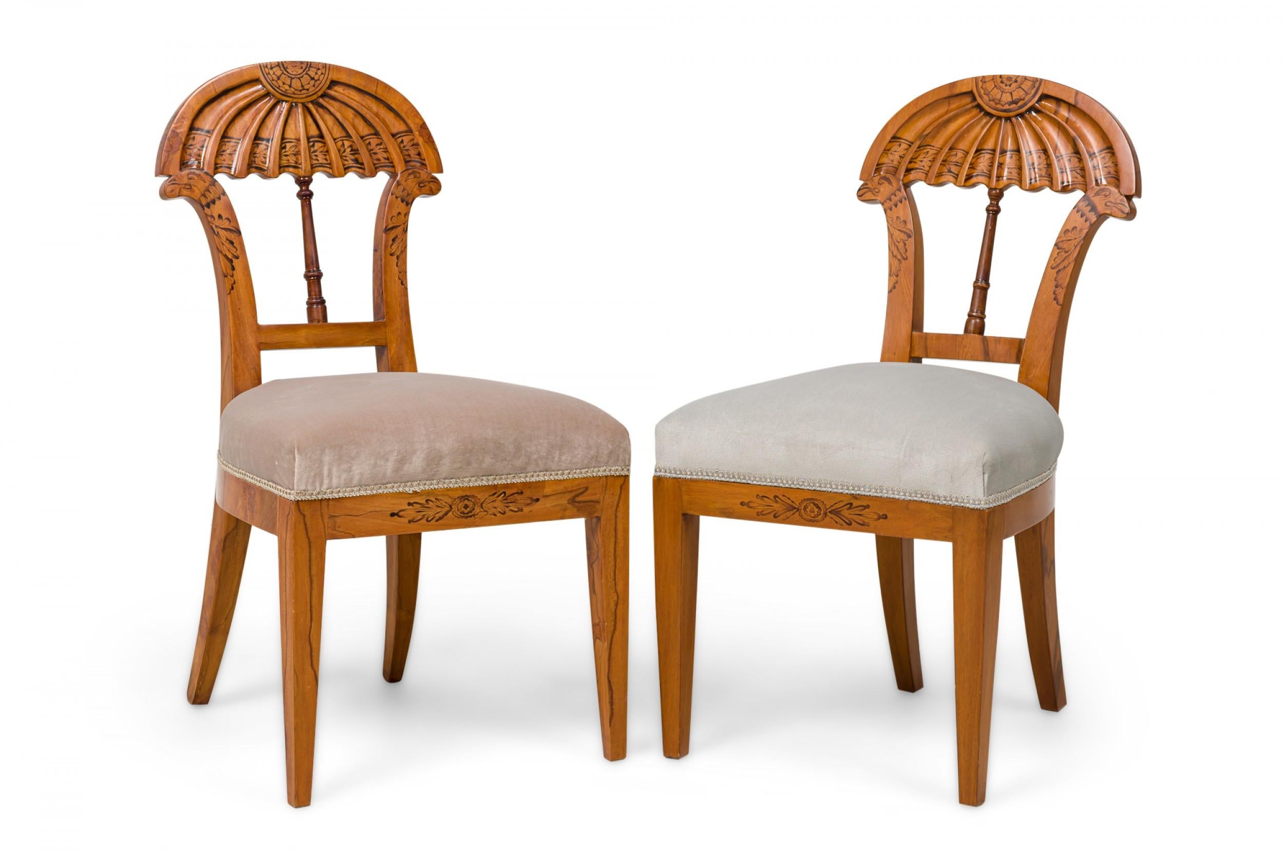 Embroidered Set of 9 Josef Danhauser Biedermeier Viennese Dining Side Chairs For Sale