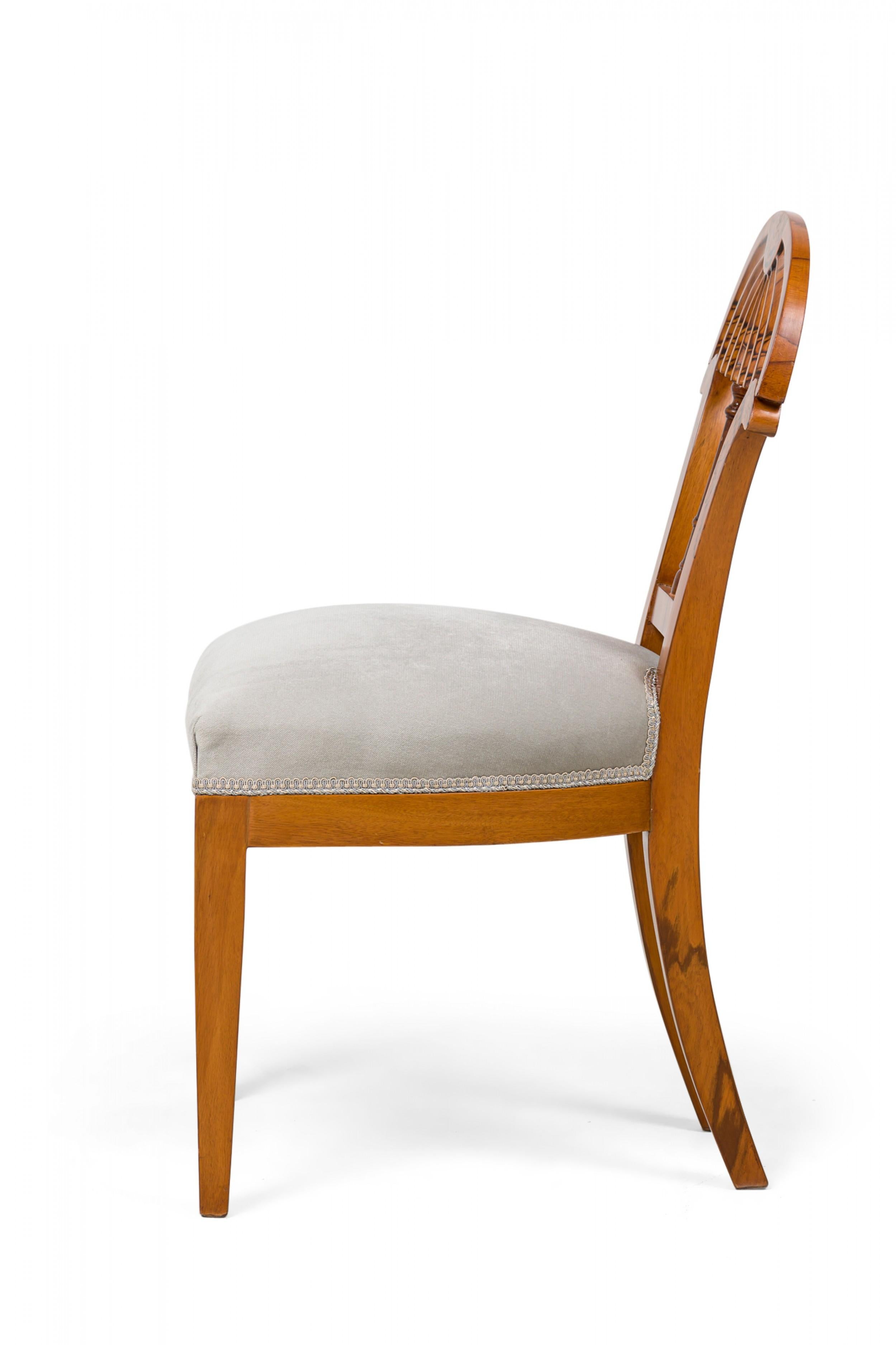 Wood Set of 9 Josef Danhauser Biedermeier Viennese Dining Side Chairs For Sale