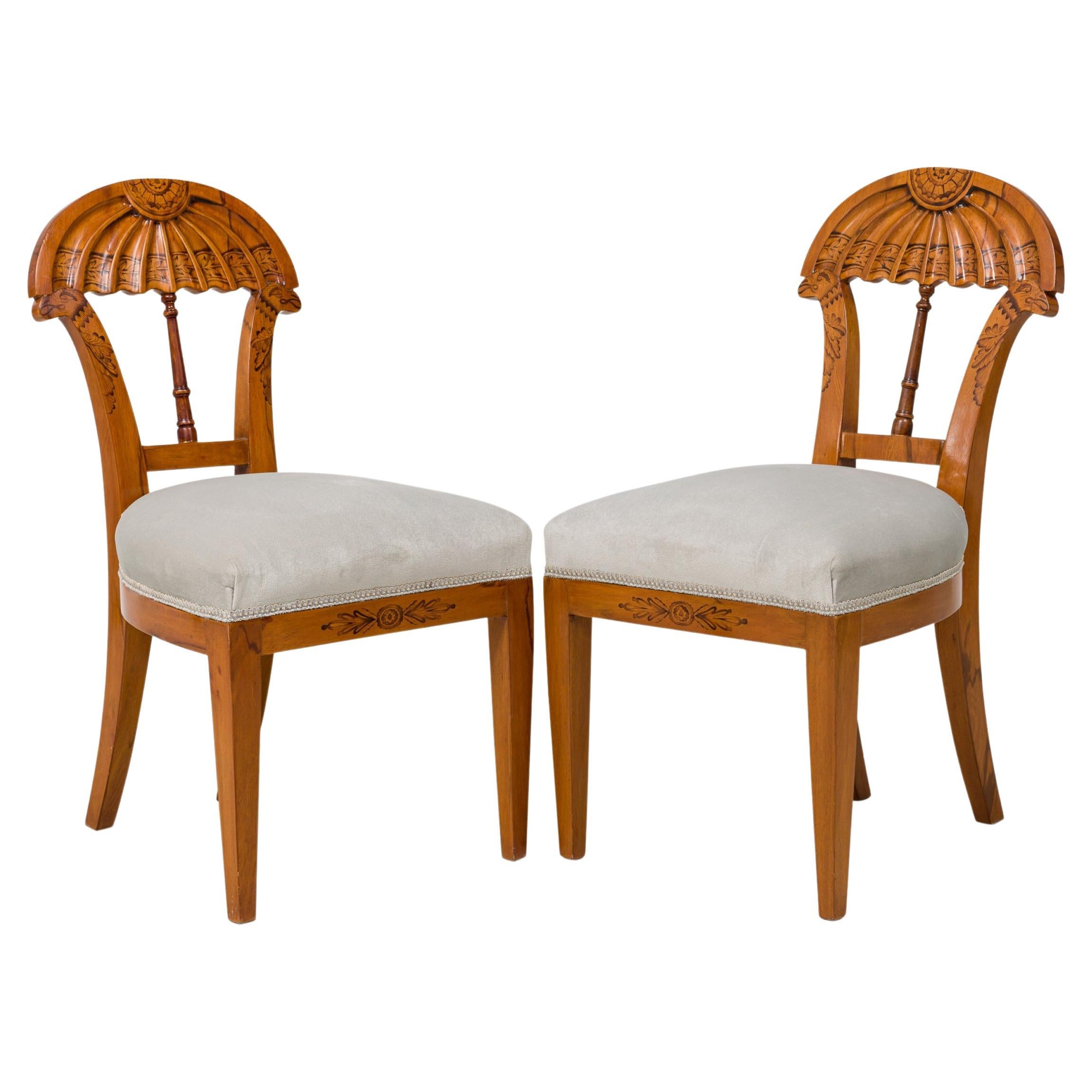 Set of 9 Josef Danhauser Biedermeier Viennese Dining Side Chairs For Sale