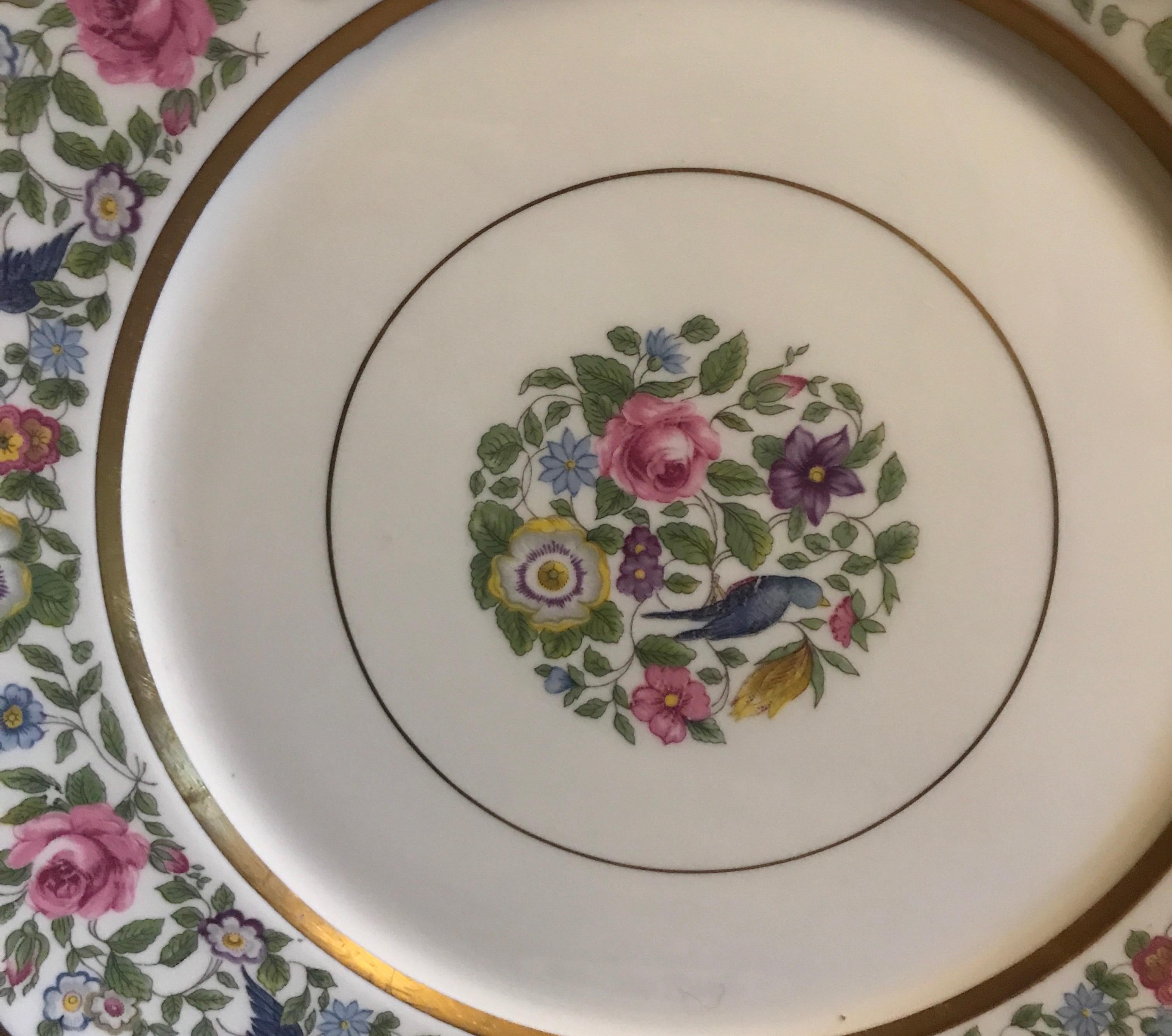 Set of 9 Lamberton China Service Plates In Excellent Condition For Sale In Lambertville, NJ